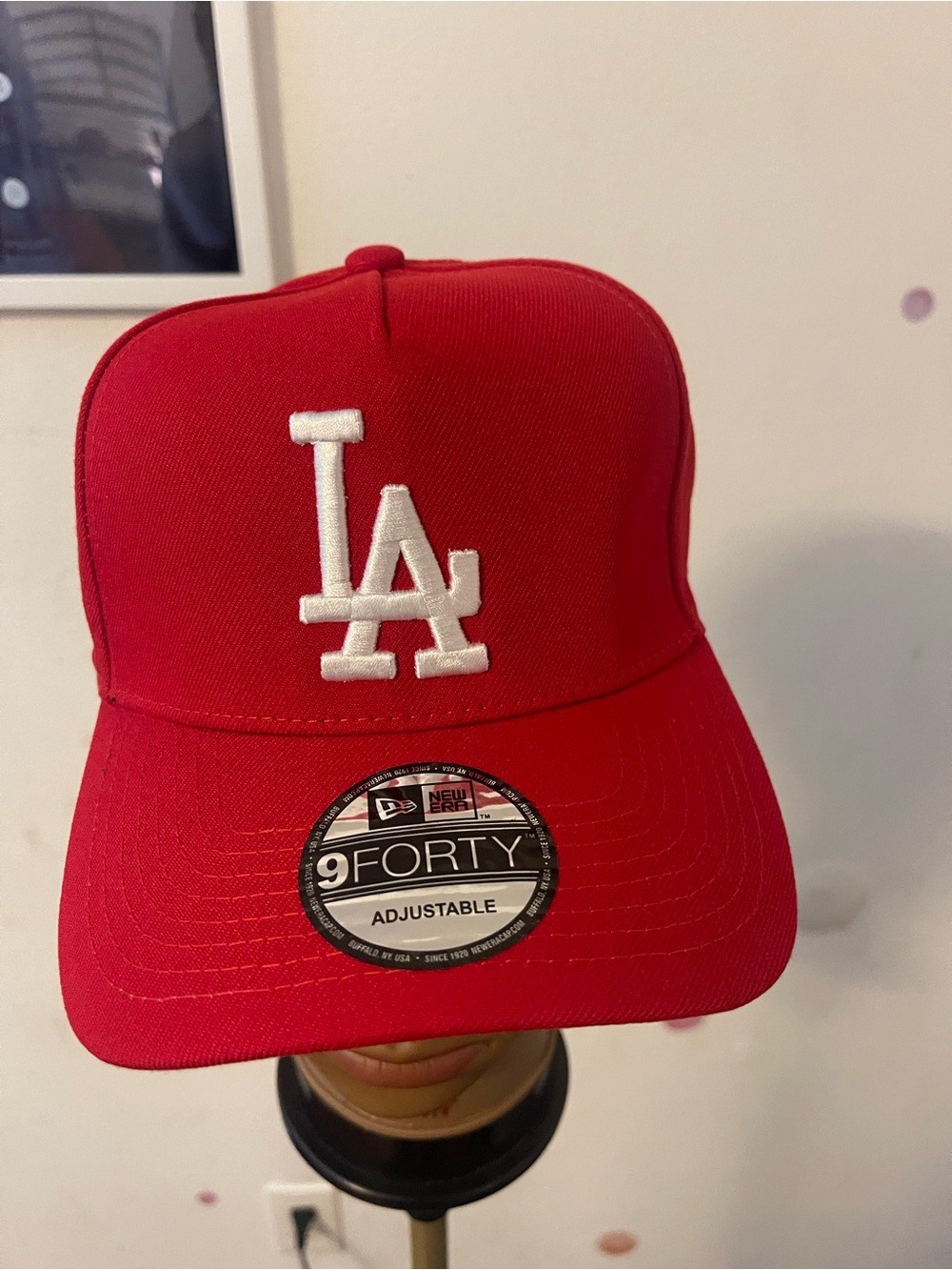 New Era Kids Red LA Logo 9FORTY Adjustable Cap